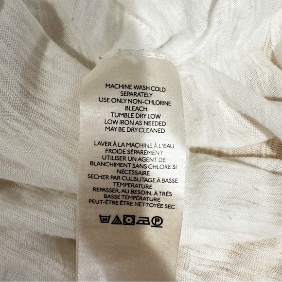 Free People | Long Sleeve White Pocket Tee w/ Scoop Neck, Oversized Fit - Picture 7 of 7